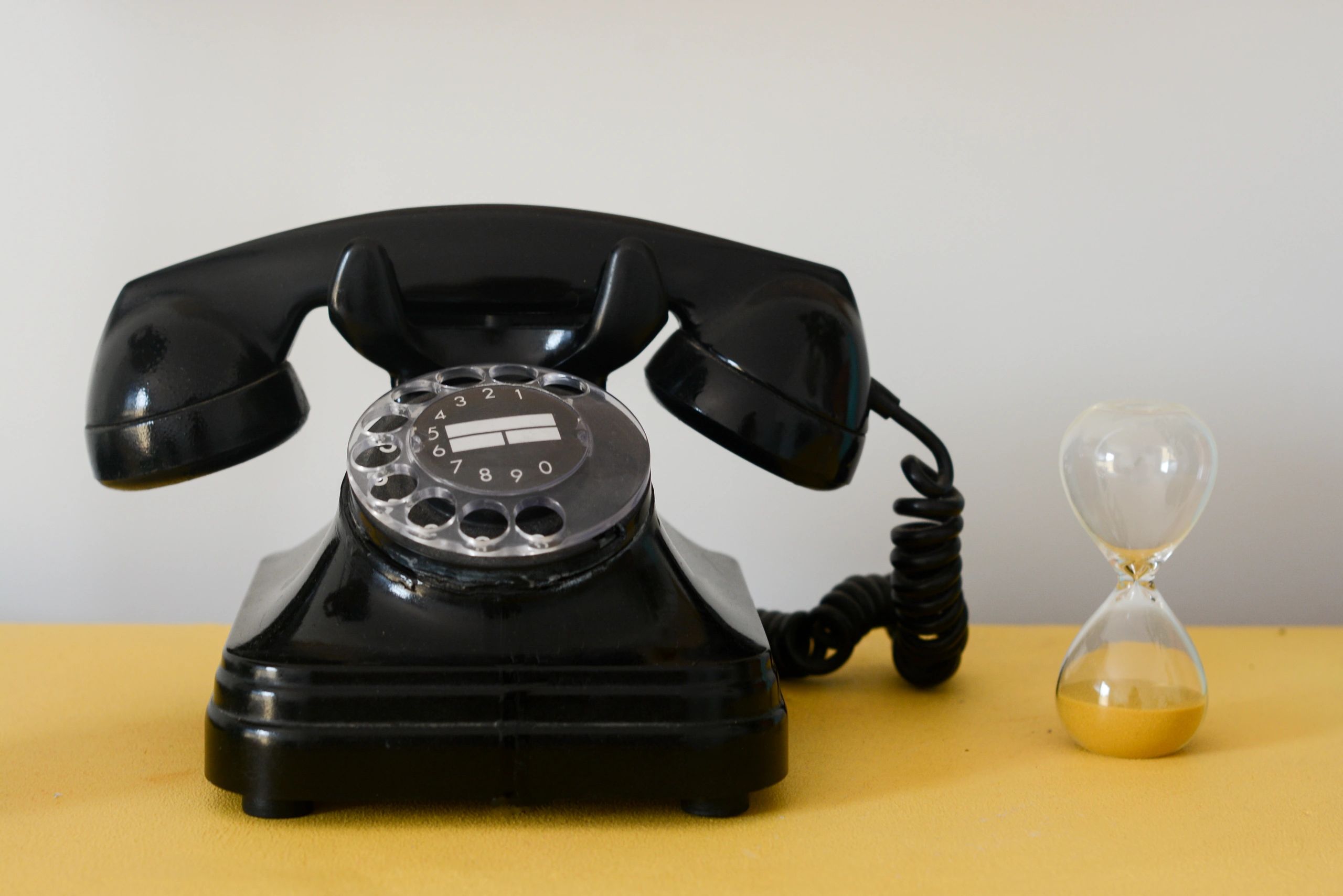Vintage telephone handset close-up